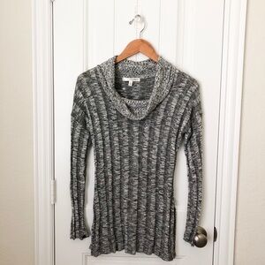 Say What? Marbled Grey Cowl Neck Sweater Size Small